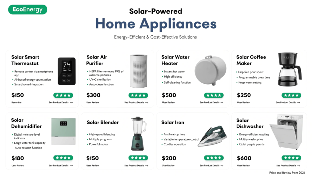 Solar Powered Home Appliances: Features, Prices, and Reviews (2026)